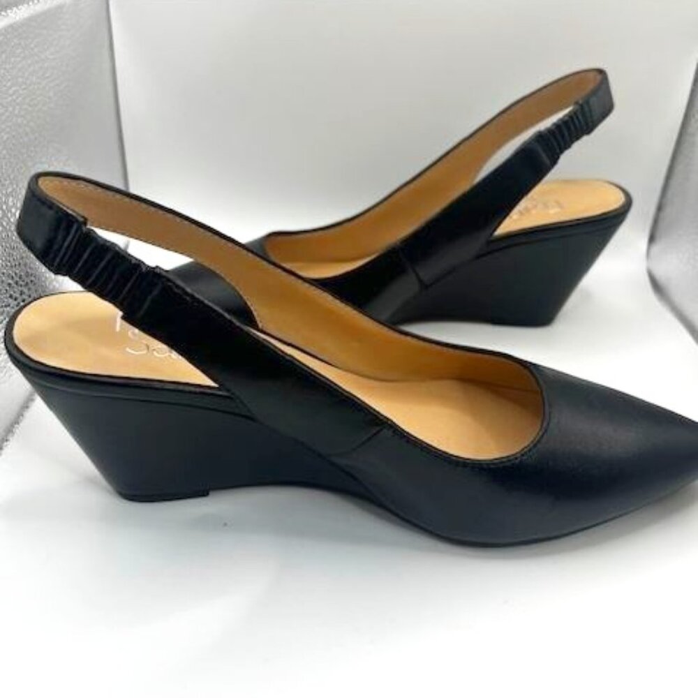 Black Slingback Wedge Franco Sarto Aberdeen Size 6